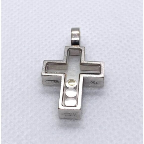 SOLD!!! Chopard Happy Diamonds 18K 750 White Gold Cross Pendant Charm - Picture 2 of 10